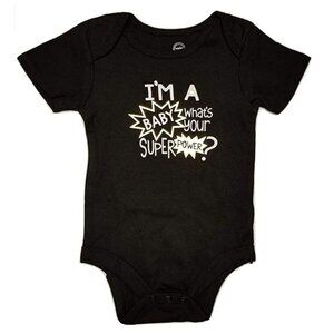 I'm a Baby What's Your Super Power? Baby One Piece Bodysuit Shirt 12mos LH4317
